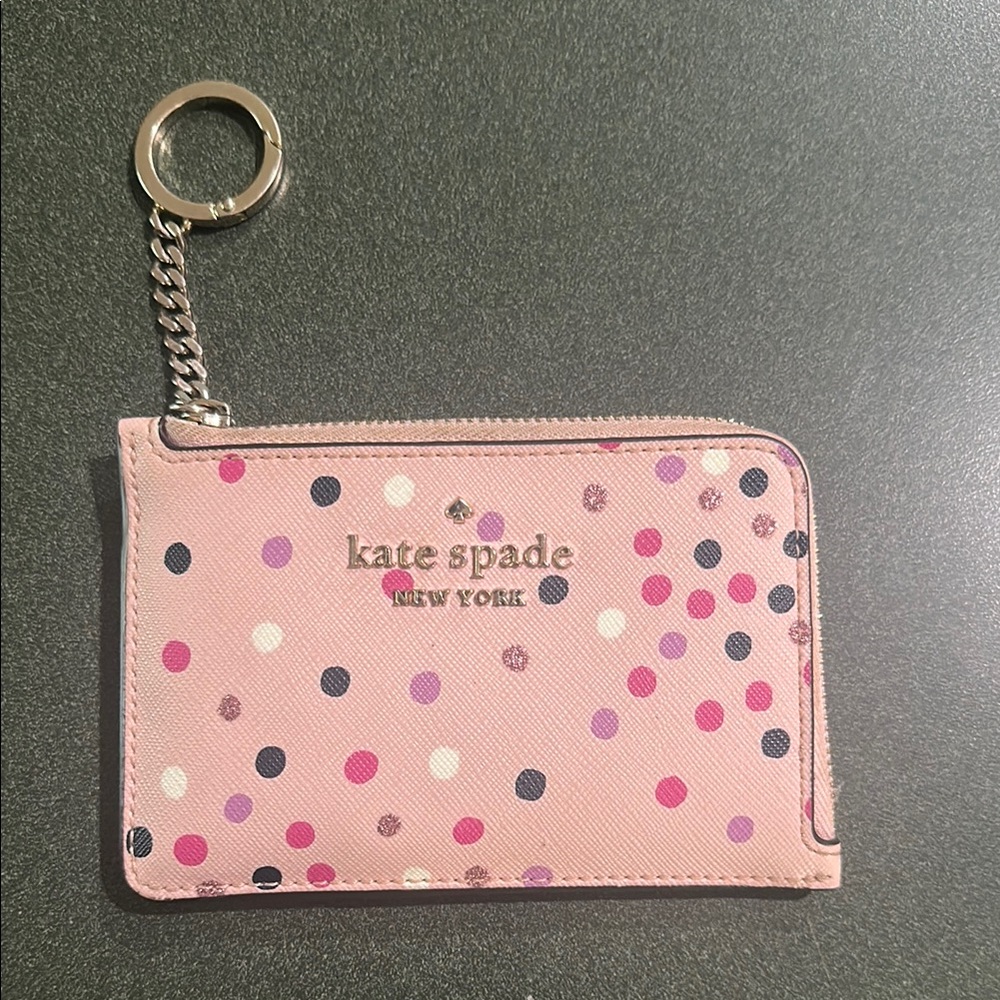 Kate Spade Pink Polka Dot Keychain Wallet